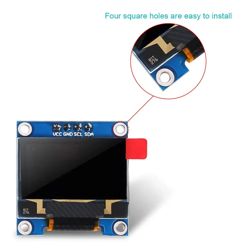 Módulo de pantalla oled para Arduino, Raspberry Pi, I2C IIC Serial 0,96x64, 128 \