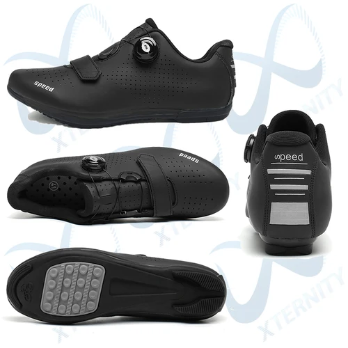 Imagen 2 del producto Nuevos zapatos de ciclismo de carretera de carreras, zapatillas de deporte transpirables sin bloqueo para bicicleta, zapatos profesionales para deportes atléticos al aire libre, zapatos para bicicleta Unisex