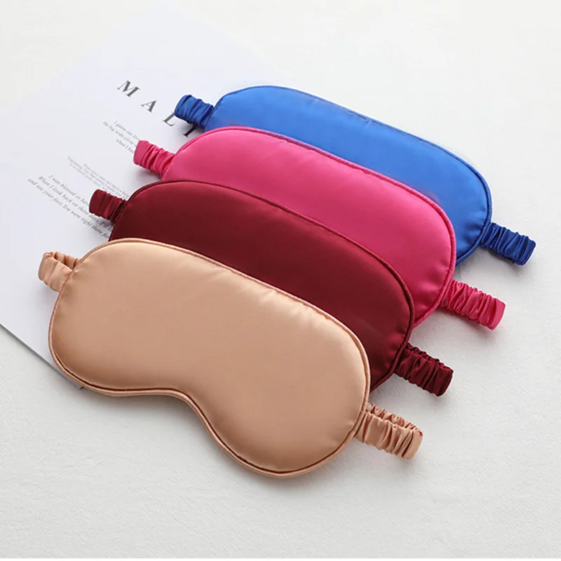 5PC Double-sided Imitation Silk Sleep Eye Mask Travel Breathable Beauty Cover Eyepatch Blindfold Soft Pad