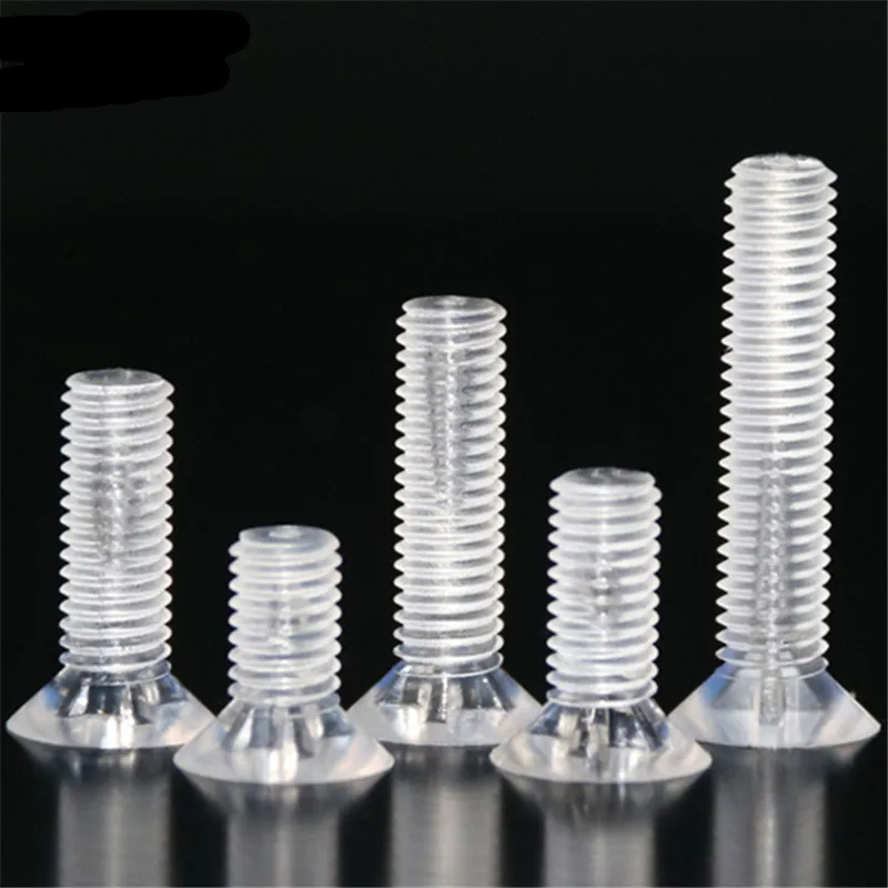 10PCS M2 M3 M4 M5 M6 M8 M10 PC Polycarbonate Cross Recessed Countersunk Head Screws High Strength Fatigue Resistance