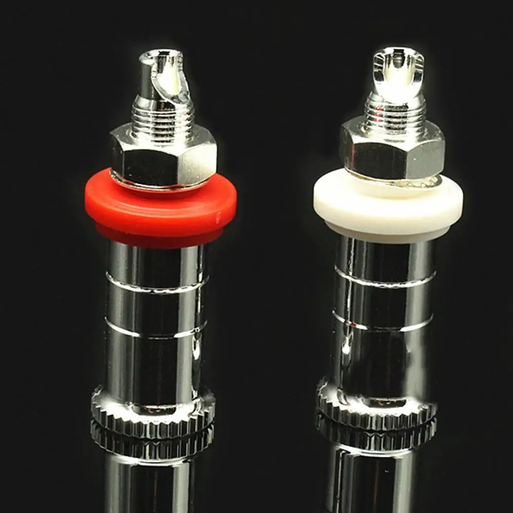 Hifi Speaker Silver plug Audio Speaker Connector Amplifier Terminal Binding Post Banana plug Socket Connector
