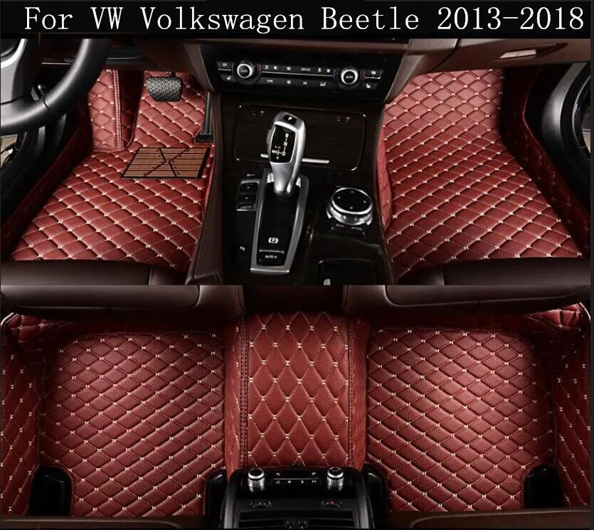 Car 3D Luxury Leather Car Floor Mats Fits For VW Volkswagen Beetle 2013 2014 2015 2016 2017 2018  EMS Free shipping