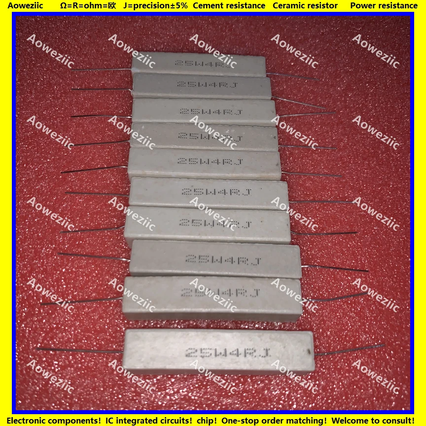 

10Pcs 25W 4 ohm 25W4RJ 25W4ΩJ 25W4R 25W4ohm 4RJ RX27 Horizontal cement resistor Ceramic Resistance precision 5% Power resistance