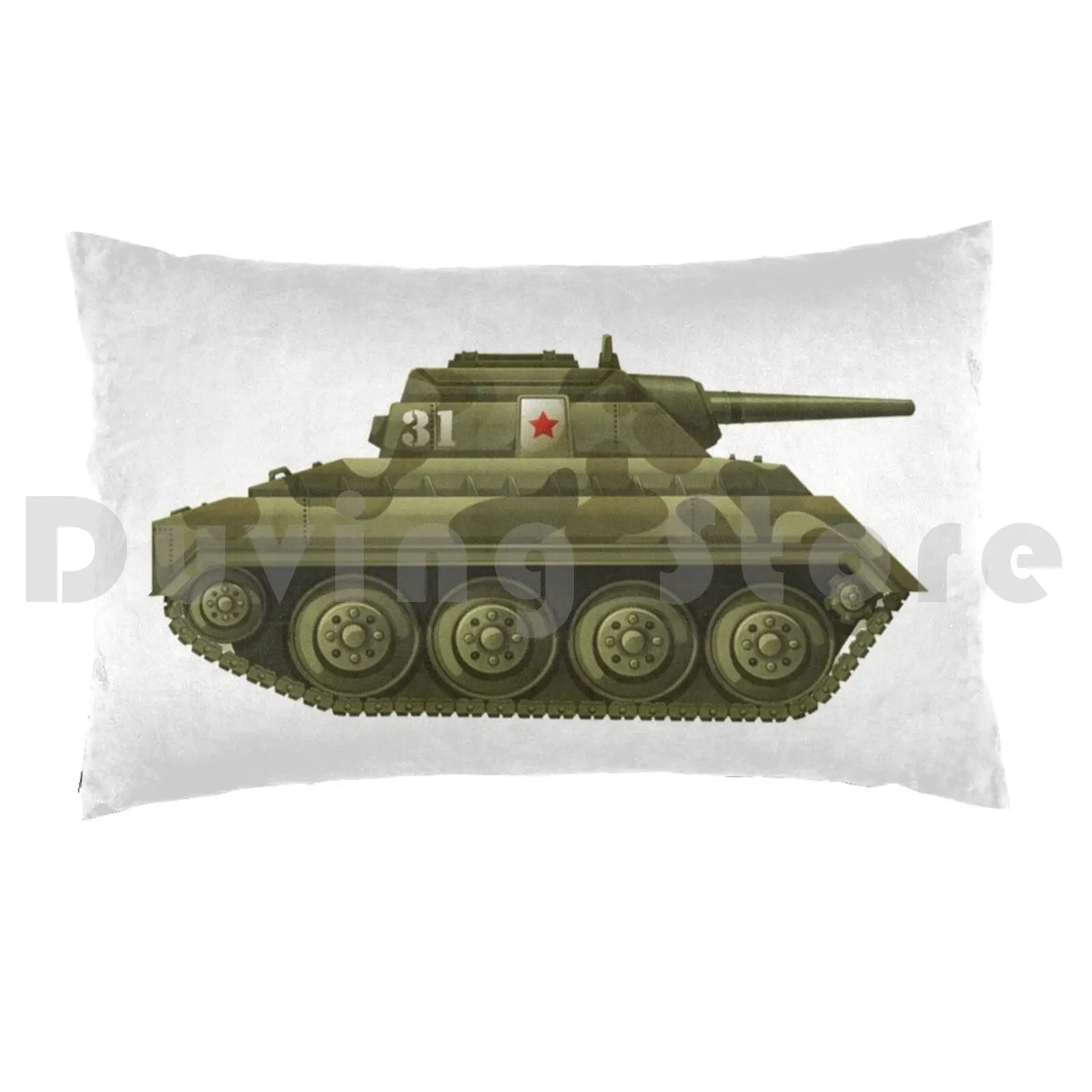 Army Tank-Military Tanker Pillow Case Printed 35x50 Tank Military Army Ww2 Retro War Panzer Vintage World