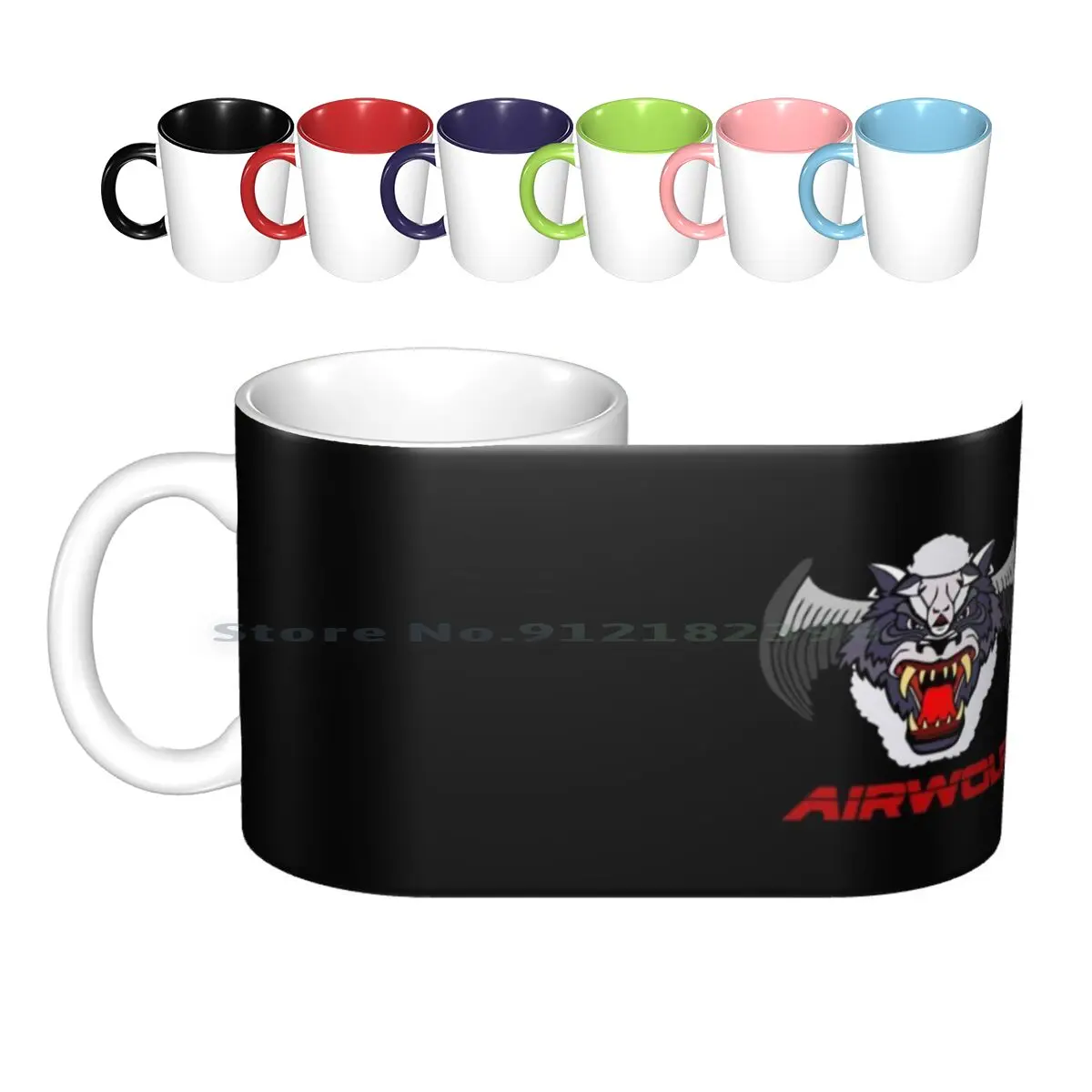 Airwolf Ceramic Mugs Coffee Cups Milk Tea Mug Airwolf 80s Helicopter Knight Rider Retro A Team Eighties Kitt Street Hawk Tv