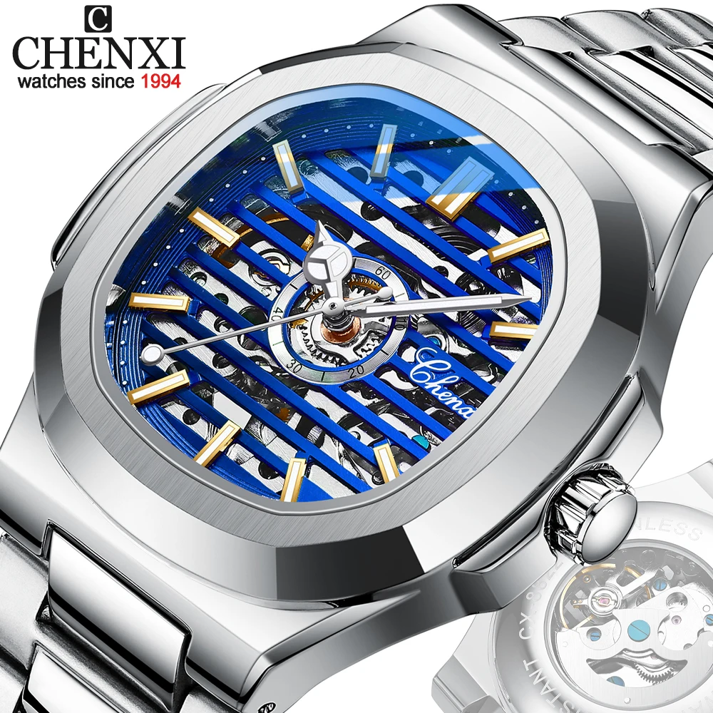 CHENXI New Automatic Mechanical Watch Men Clock Top Luxury Brand Skeleton Tourbillon Watches Waterproof Luminous Wristwatches