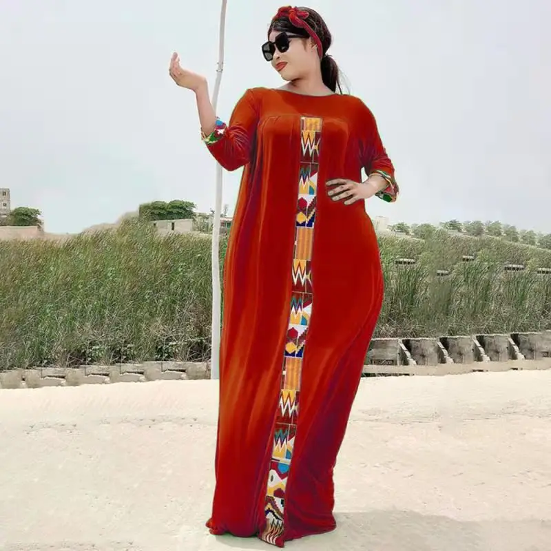 Mr Hunkle Fashion Chiffon High Street Dress Autumn Abaya Women Solid Elegant Dresses African vestidos with Inner dress