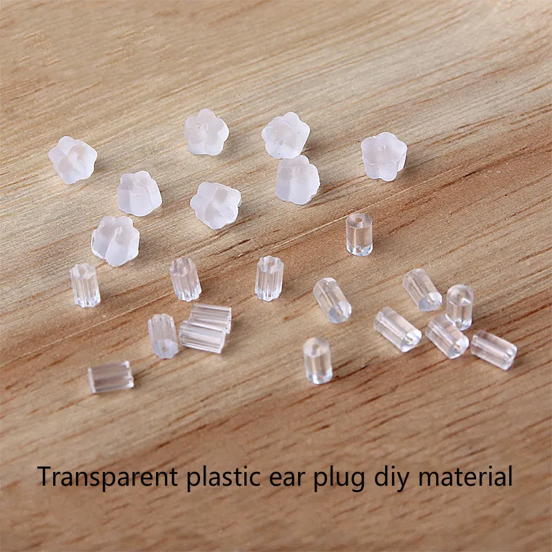 Transparent plastic ear plugs, earrings accessories, earring, ear buttons, earplugs, leather plugs, and DIY accessories