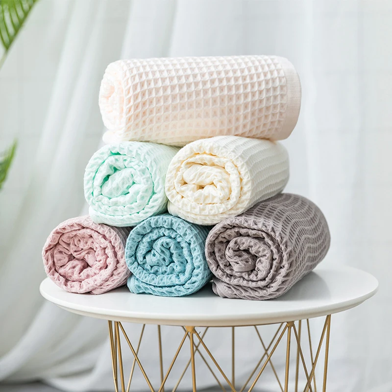 1/3/5/10 PCS Cotton Waffle Towel 6 Colors Plain Color Soft And Comfortable Water Sucking Strong Travel Home Towel 34x72CM