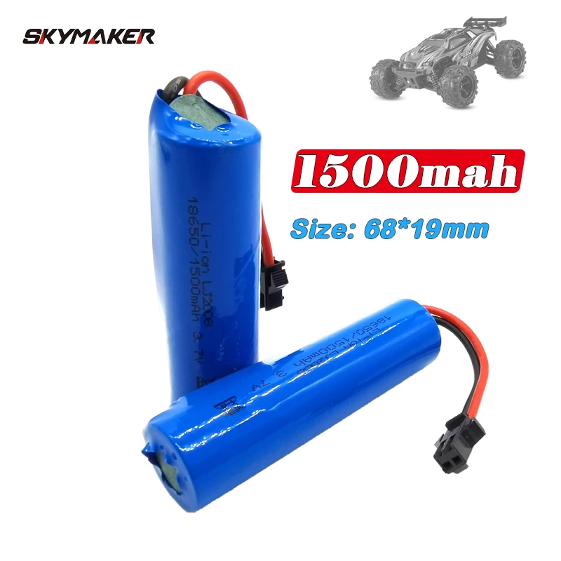 

3.7v 1500mah 15C 18650 Li-ion Battery For JJRC RC Stunt Car Q85 Toys SM-2P Plug RC Boat Car Water soft Gun Battery Parts