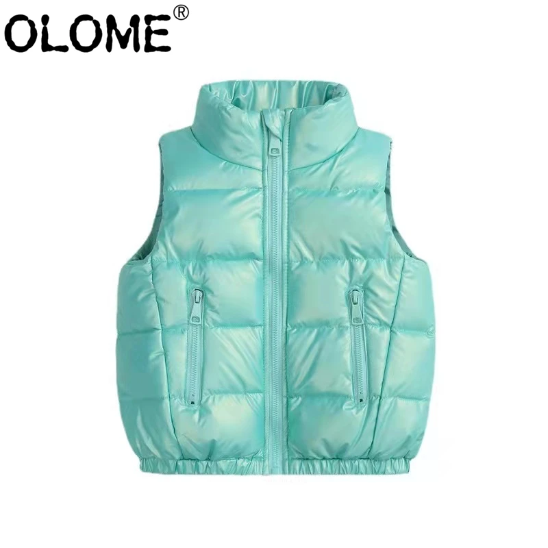 

Kids Down Vest Toddler Girls Winter Clothes Baby Boys Waistcoat Teens Sleeveless Jacket Pink Winter Tops OLOME Children Outwear