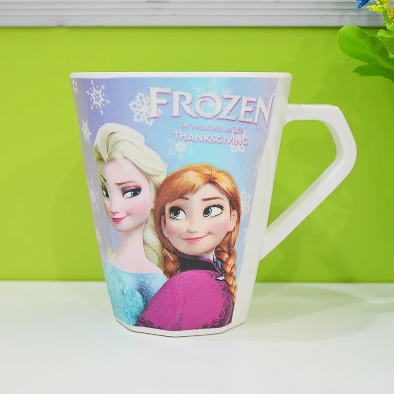 Princess Children Cup Cartoon Melamine Anti-Fall Cup Disney Girl Boy Cute Gift Elsa Mugs Frozen Bottle Water Party Mickey