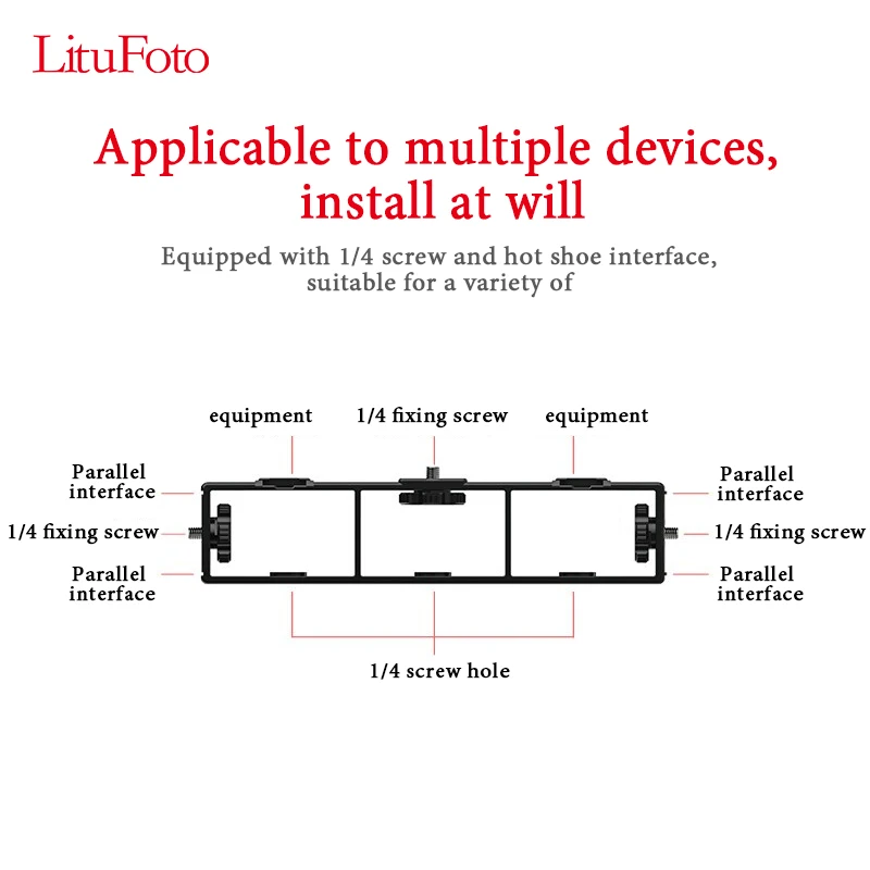 

203*53*25mm Y8 Multifunction Bracket 6 1/4 Interfaces, 2 Hot Shoes Weight Bearing 3kg, For Phone Tripod Stand Fixed Photography