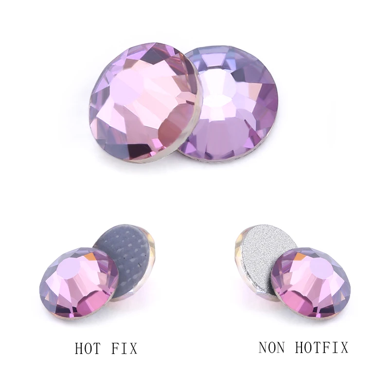 Rosa Viola Non Hot Fix & hotfix Strass 3D Nail Art Cristalli Strass Vetro Glitters Per Abbigliamento FAI DA TE Art Decor