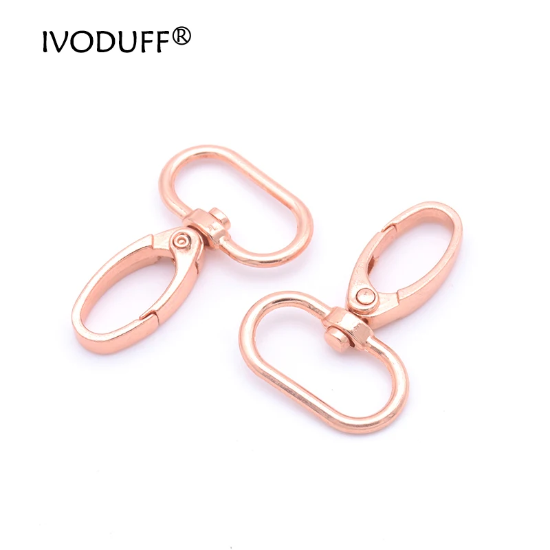 Metal Silder Buckle D Ring, Snap Hook In Rose Gold Color For DIY Purse and Bag Making, Handbag Metal Parts