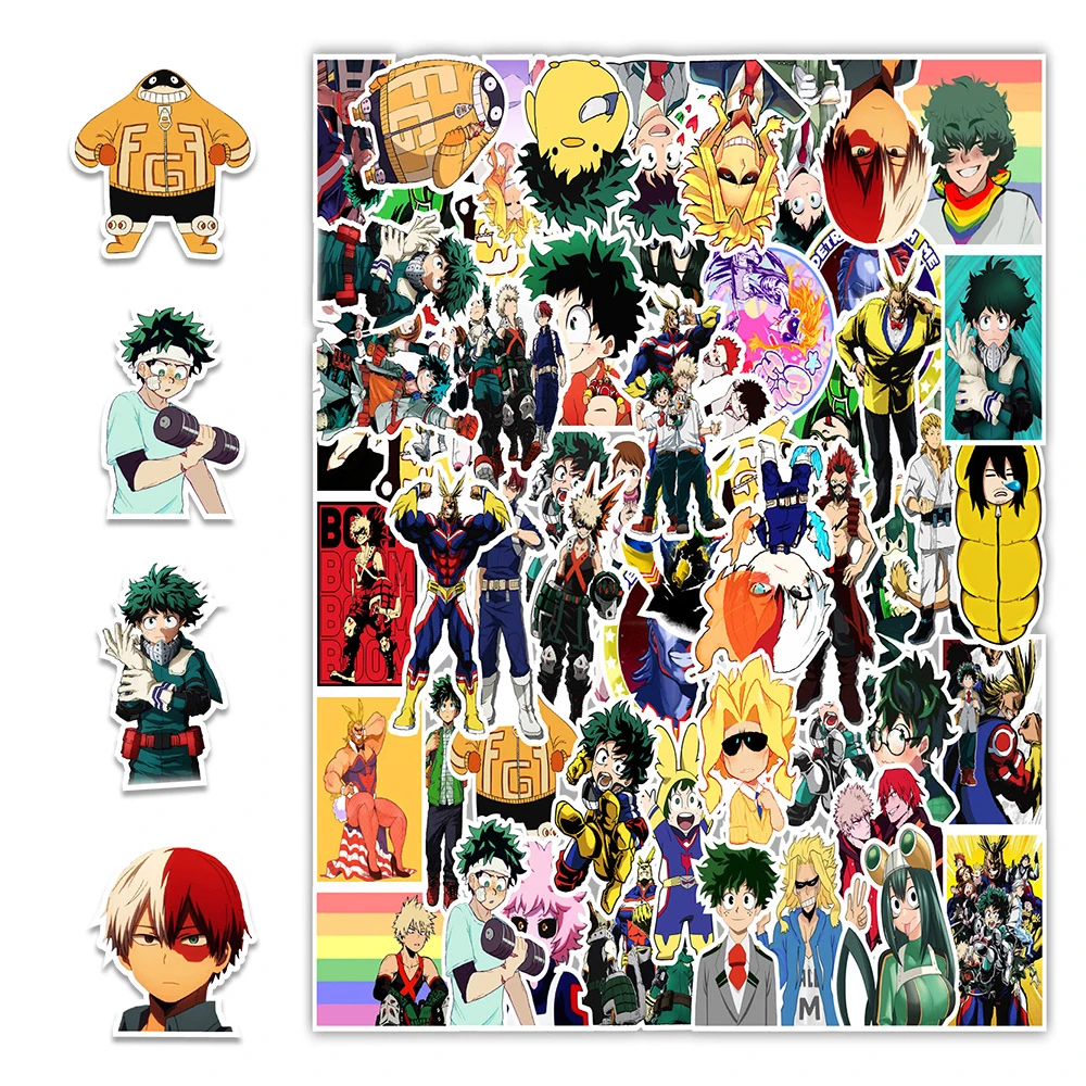 10/30/50PCS Anime My Hero Academia Sticker Computer Phone Water Cup Sticker Waterproof Sticker Wholesale