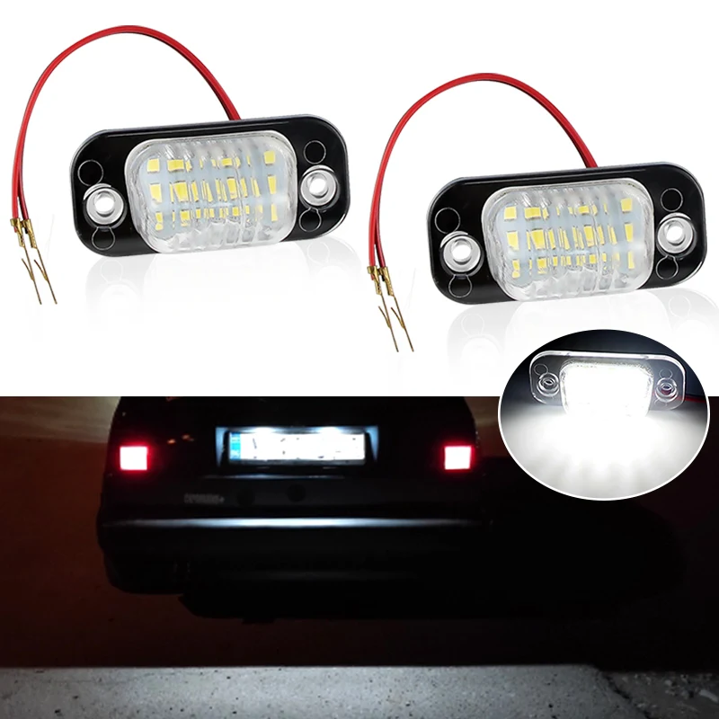 2Pcs Error Free White LED Number License Plate Lights For VW Golf Mk3 Polo 3 Classic Cabriolet Seat Ibiza Cordoba Vario 6K