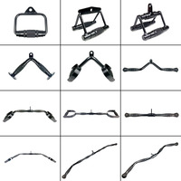 Gym Home Sollid Lat Pull Down Bar，T-bar V-bar， Pulley Cable Machine Attachment， Biceps Triceps Blaster Power Training Equipment