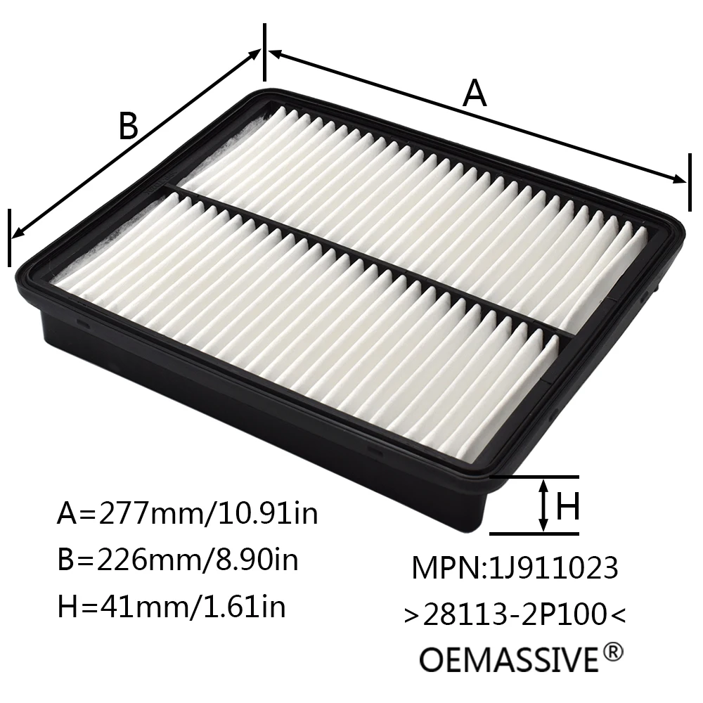 1x Car Engine Air Filter 28113-2P100 28113-3R200 For Hyundai Azera Sonata Santa Fe Kia Optima Sorento 2011 2012 2013 2014 2015