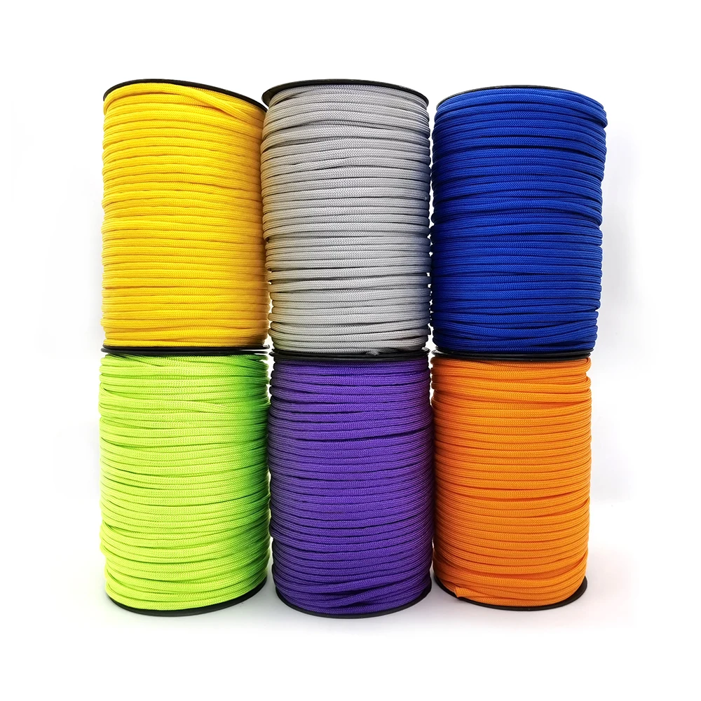 100M 4mm 7 strands Paracord 550 IB Rope Cuerda Escalada Mil Spec Type Multicolor Parachute Traction Rescue Tied Tent Rope