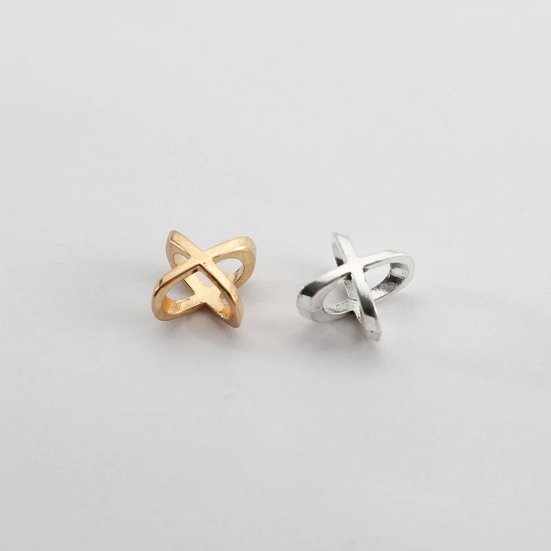 20pcs Antique Gold/Silver Color X Letter Beads Slider Spacers For 10*6mm Licorice Leather Cord Bracelets Jewelry Findings Making
