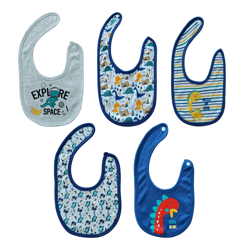 Fetchmous Baby Boy Girl Bib 3/5PCS Unisex Cotton Cartoon 0-12M Infant Baby Accessories Baby Babador Roupas de bebe