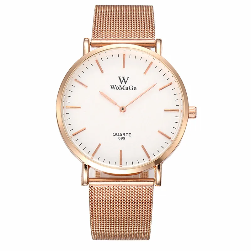 

Lady Dress Watch WOMAGE 2020 Luxury Women Rose Gold Watches Women Stainless Steel Quartz Wristwatches Bling Bangles for Women