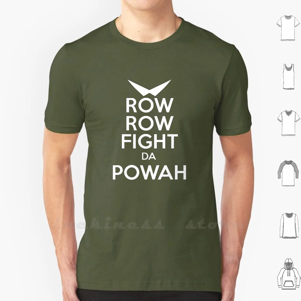 Row Row , Fight Da Powah! T Shirt Ringer Cotton Gurren Lagann Anime Quote Animation Cartoon Glasses Keep Calm Carry On Kamina