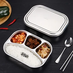 304 Stainless Steel Bento Meal Lunch Box for Kids 2/3/4 Compartment Children Healthy Food Container School Canteen Tableware