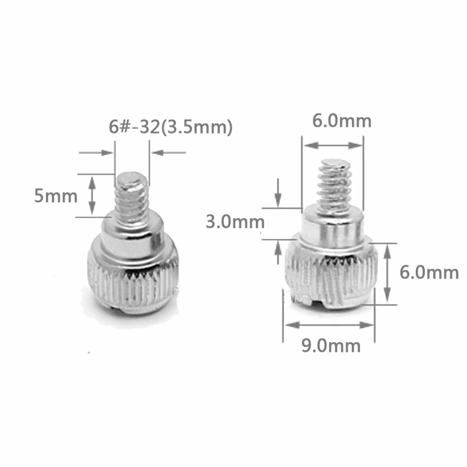 HZYUEGOU 25 Stück Stahl Schlitz- und Kreuzschlitzschraubendreher 6 # -32x5mm 6 # -32x6mm Handfestziehbarer Daumenschraubenschlüssel für PC-Computergehäuseabdeckung DIY A – Detail 1