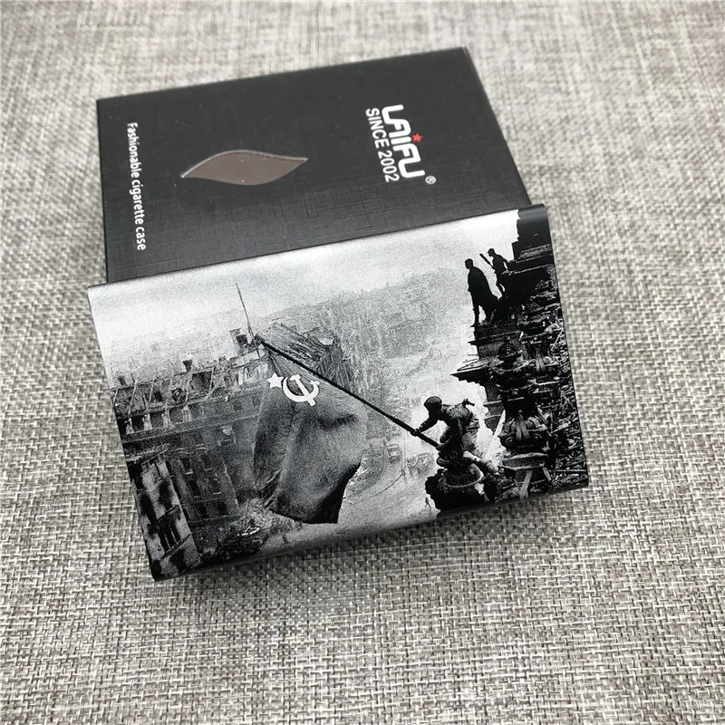 Customizd Conquer Berlin World War 2 Aluminium Alloy Cigarette Case Boxes Cigarette Box Laser Engraved  Forever Diy Your Picture