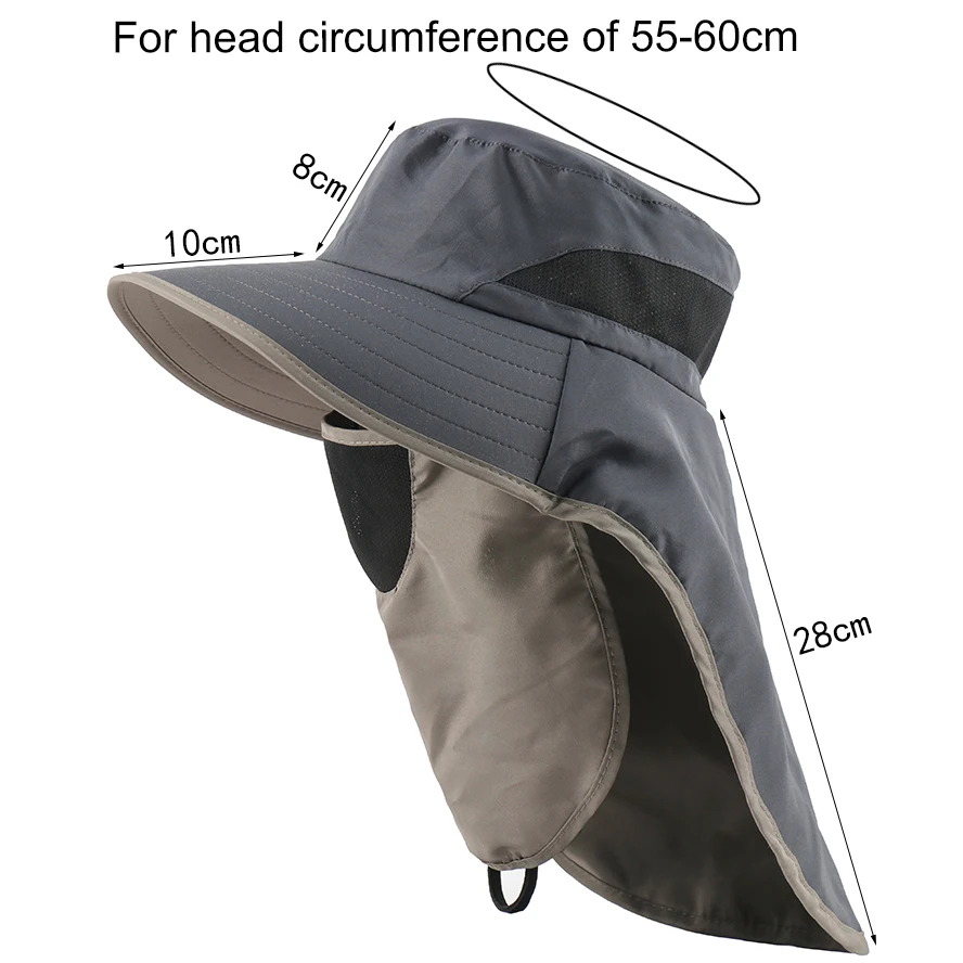 CAMOLAND Bucket Hat With Face Neck Flap Women Summer UV Protection Sun Hat Male Outdoor Breathable Mesh Hiking Fishing Caps