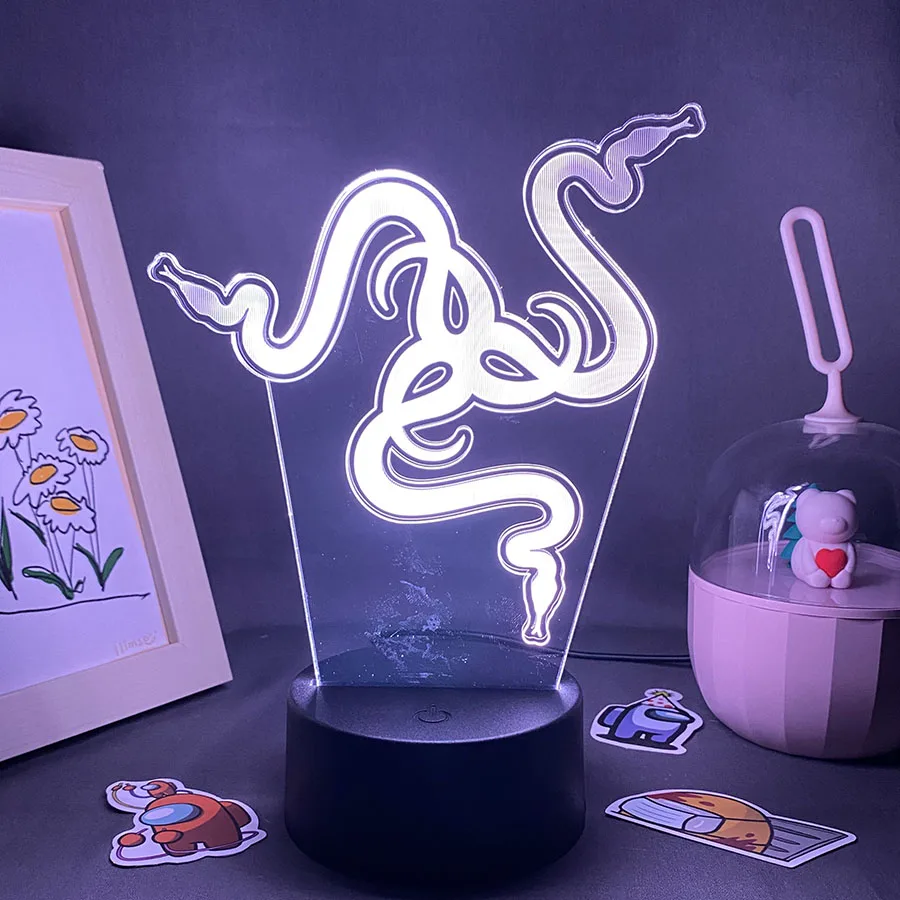 Razer ロゴ　LEDライト Hot Game Razer Logo 3D Led Neon Night Light Birthday Toys Gift For