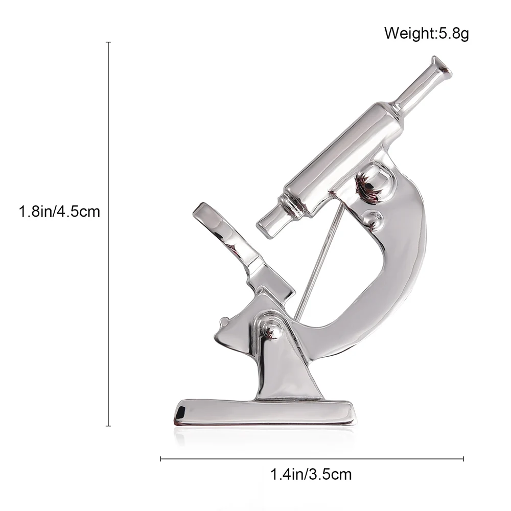 Classic Microscope Lapel Brooch Pins Medical Equipment Metal Enamel Pin for Nurse Doctor Student Daily Jewelry Backpack Brooch image 2