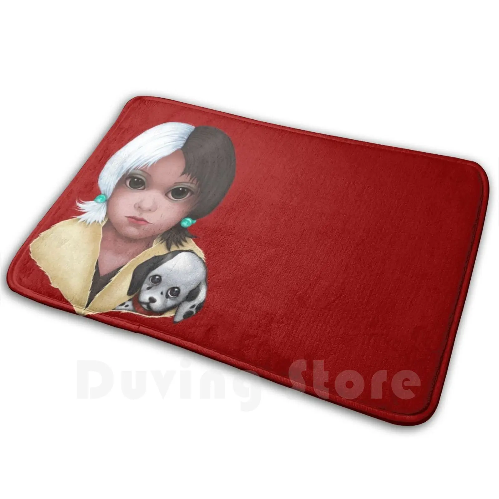 Cruella ( Bitty Baddies ) Soft Non-Slip Mat Rug Carpet Cushion Cruella Villain Baddie Bad Guy Big Eyes Margaret Keane