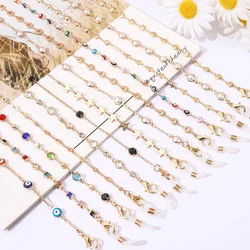 2023 New Fashion Acrylic Zircon Sunglasses Mask Holder Lanyard Crystal Beaded Glasses Chain Neck Strap Jewelry for Women Gifts