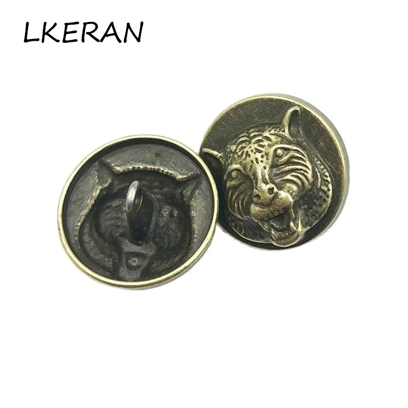 LKERAN 10pcs 20mm Retro Metal lion Sewing Buttons for Coat shirt Overcoat punk Button DIY Clothing Sweater Sew Needlework