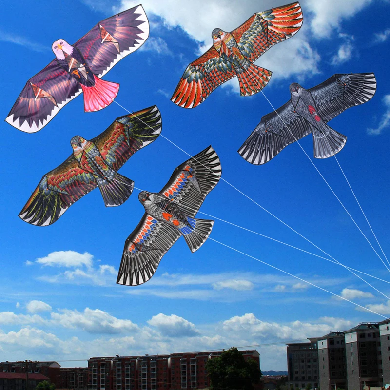 1.1m Eagle Kite With 30 Meter Kite Line Large Eagle Flying Bird Kites Children Gift Family Trips Garden Outdoor Sports DIY Toy