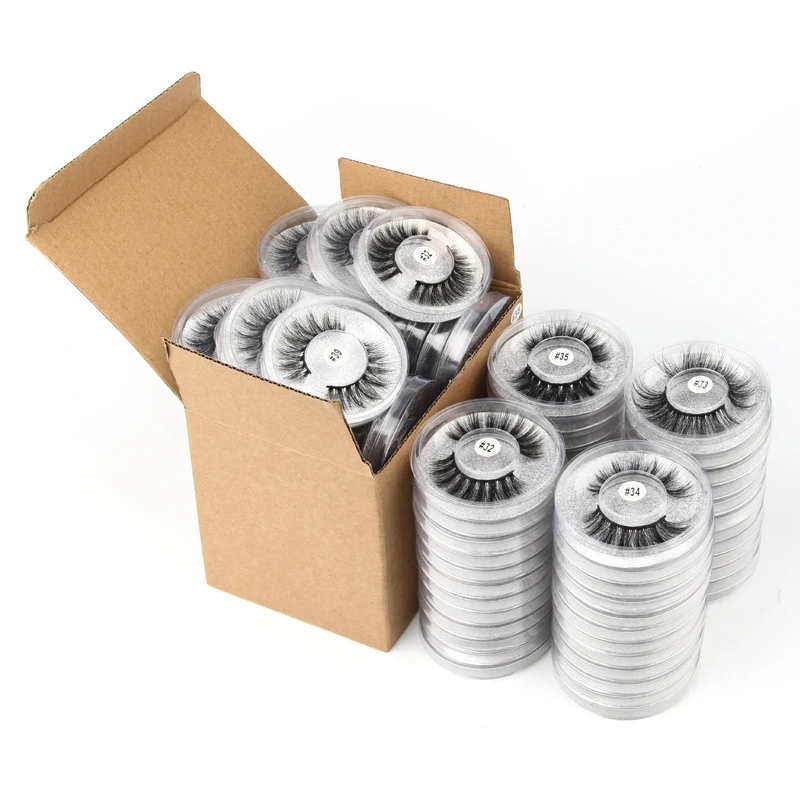 ナチュラルソフト3Dミンクつけまつげ,ふわふわ,ロング,手作り,バルク,卸売り,4個,50個,100個