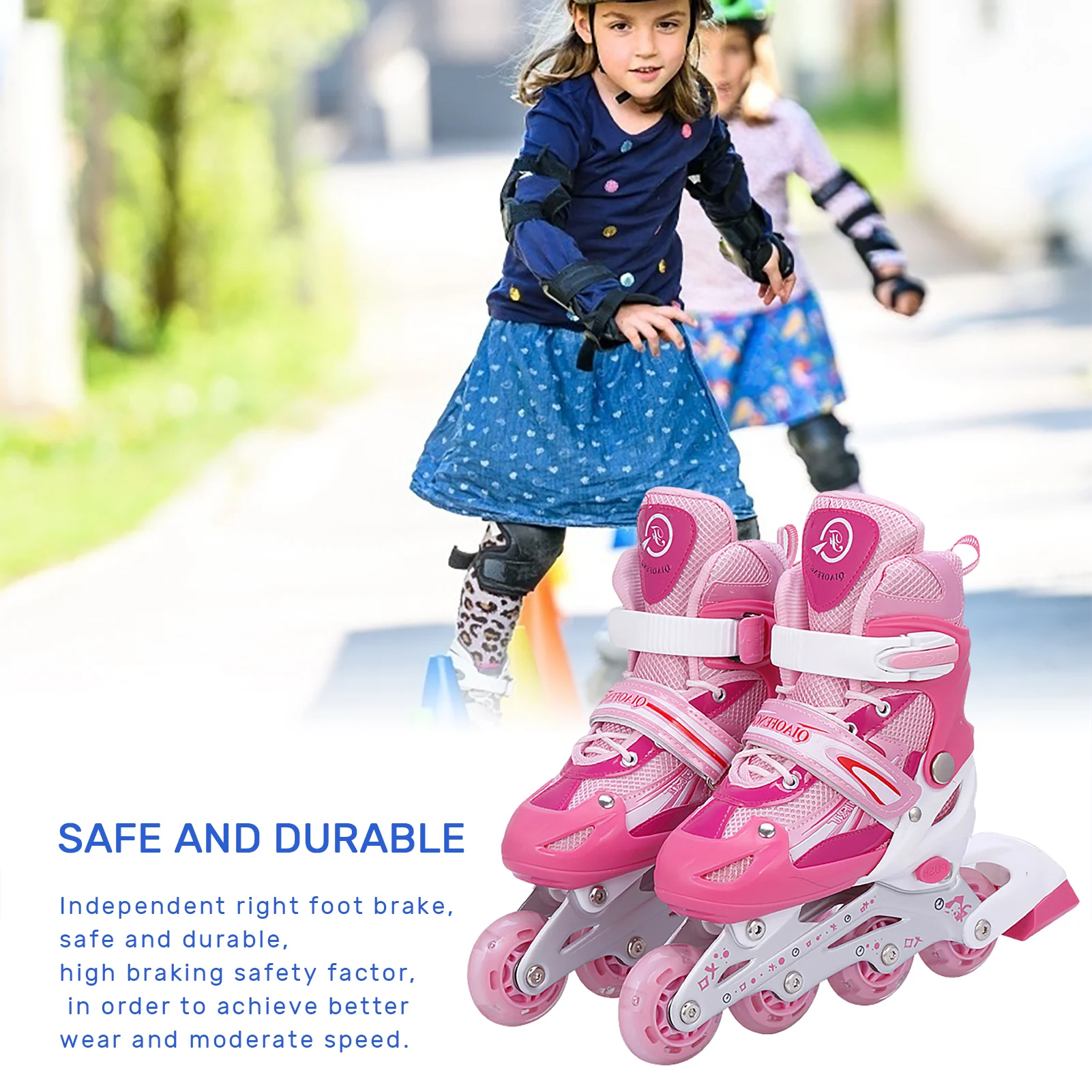 Patines de tamaño ajustable para niños, patines en línea duraderos y seguros, multicolor, Unisex, Triple capa de sellado