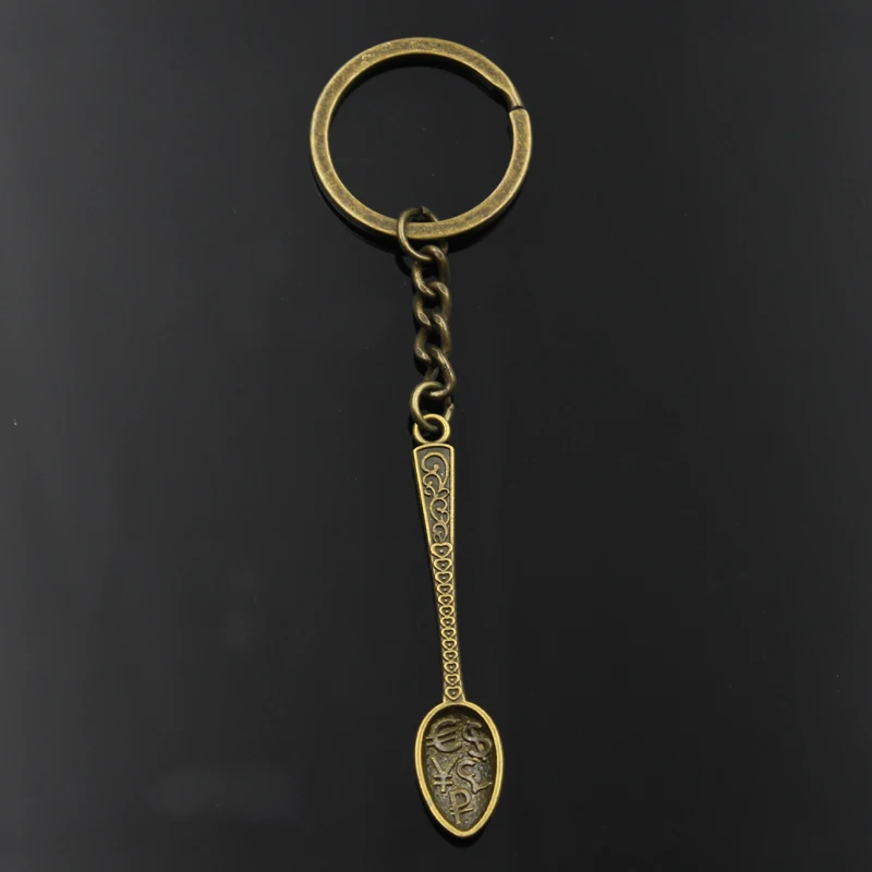 Hot Fashion Dollar Spoon Money 57x12mm Pendant 30mm Key Ring Metal Chain Bronze Silver Color Men Car Gift Keychain Dropshipping