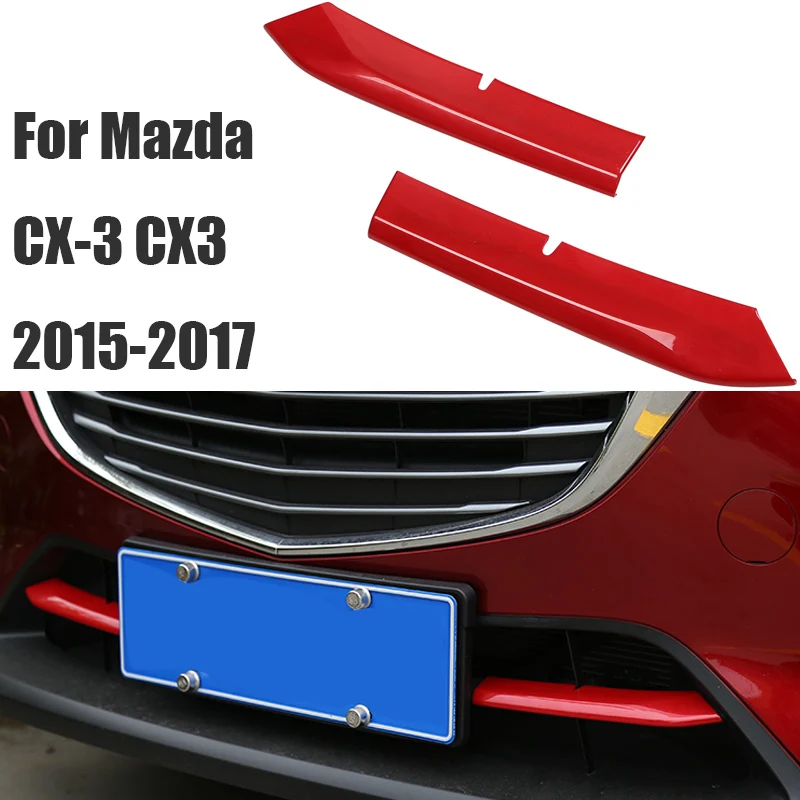 

For Mazda CX-3 CX3 2015 2016 2017 Bumper Air-inlet Grille Trims Front Grille Strip Center Racing Cover Exterior decoration