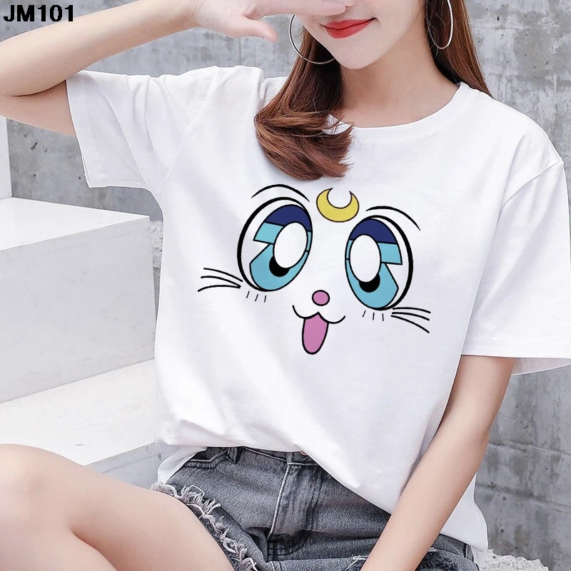 Women's Harajuku Ulzzang Graphic Print T-Shirt, Female Tops, Summer Streetwear, 90s Girls, New Fashion