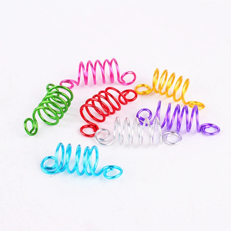 

50pcs Mixed Color Beads Adjustable Spring Hair Braids Dreadlock Beads Adjustable Hair Braid Rings Cuff Clips Tubes Jewelry