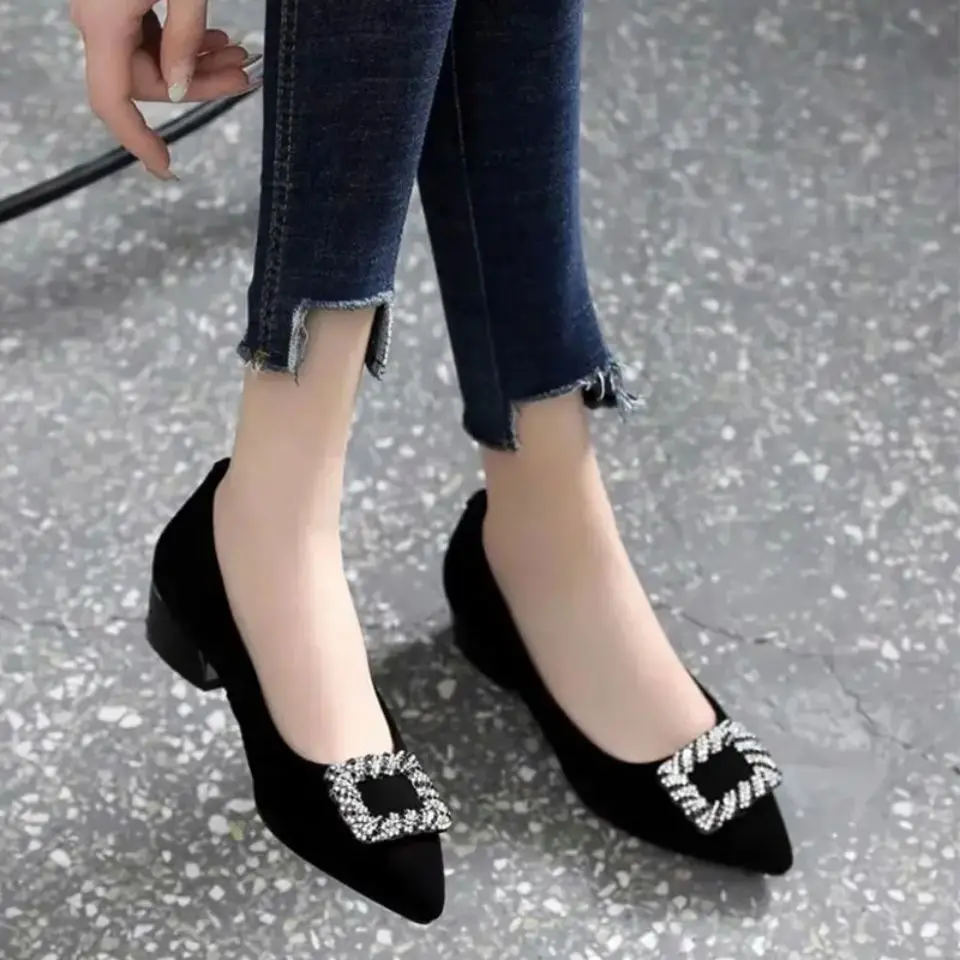 

One Pedal Spring/Summer 2022New Shallow Pointed Flat Shoes Soft Bottom Low Heel Women's Shoes