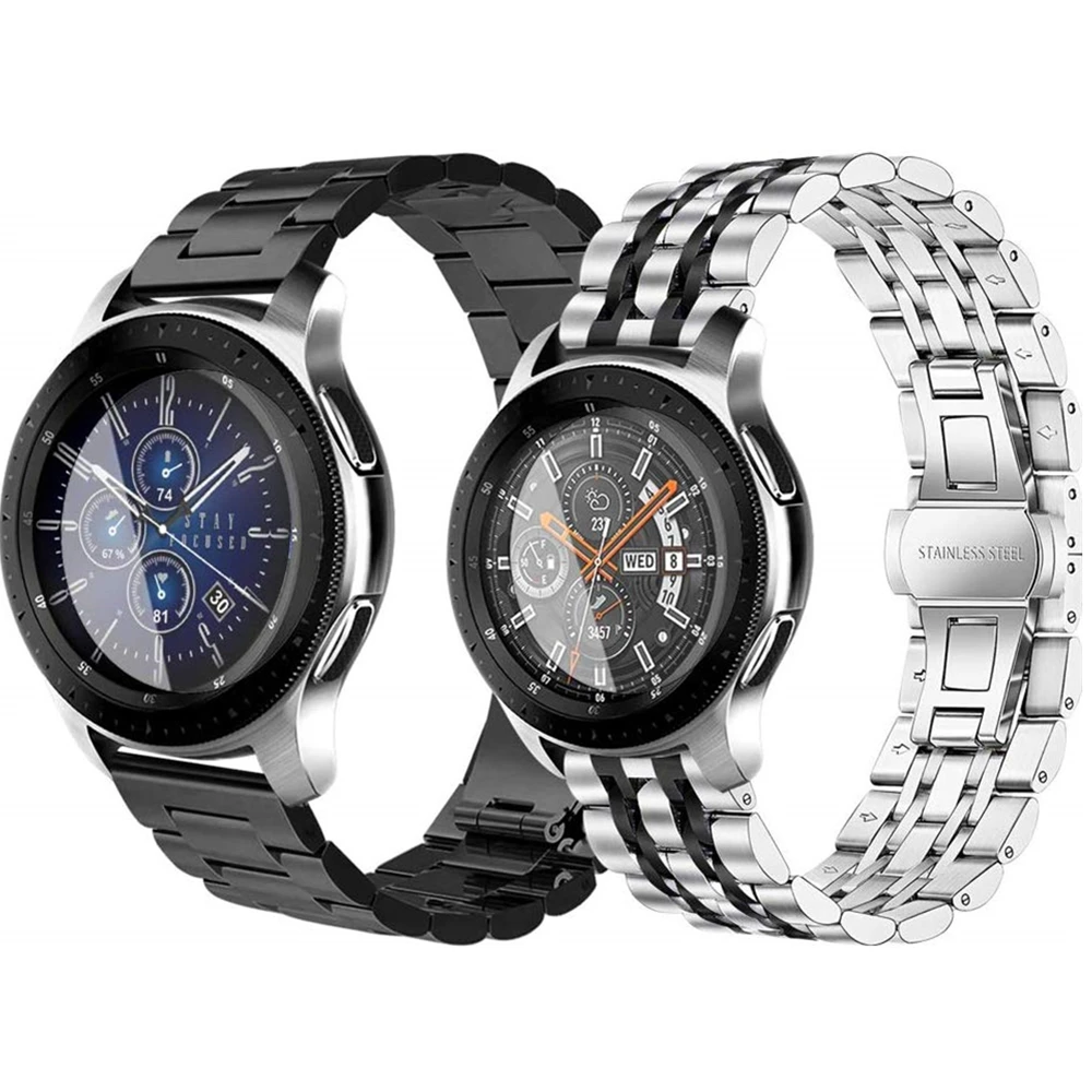 

For Samsung Galaxy Watch 46mm Band/Gear S3 Frontier 22mm 20mm Stainless Steel wrist strap for galaxy watch active 2 40mm 44mm