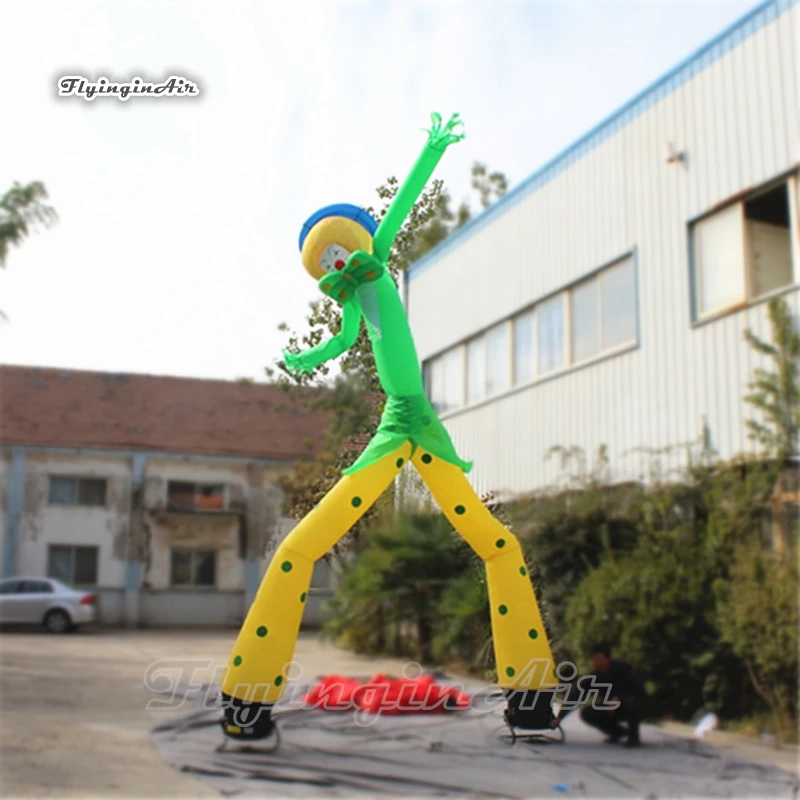 Customized Inflatable Comical Clown Dancer 6m Advertising Tube Man Air Blown Bouncer With 2 Legs For Circus Show