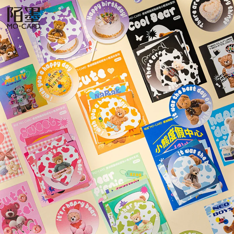 24pcs/lot Kawaii Stationery Stickers  Oguma faction opposite series Diary Planner Stickers Scrapbooking DIY Craft Sticker