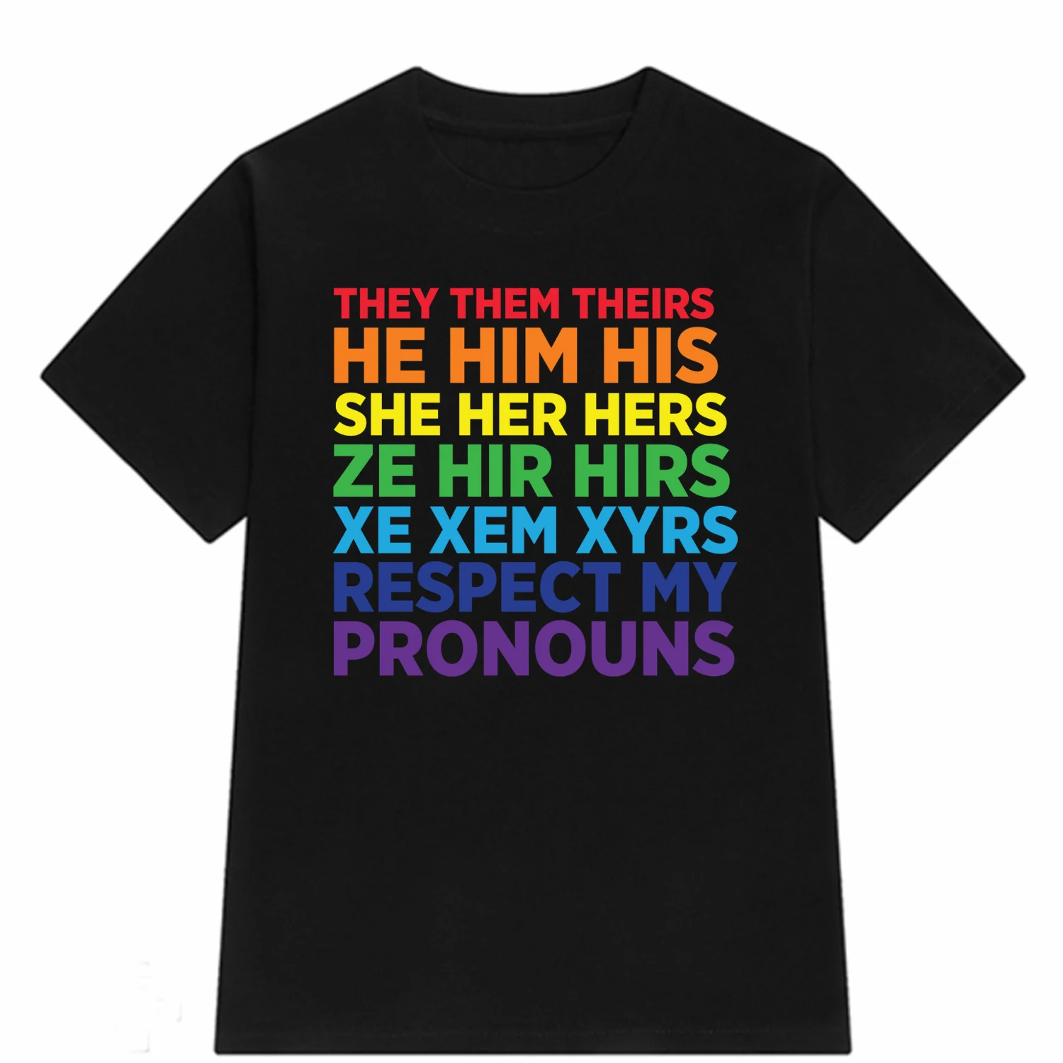 Respect My Pronouns Lgbt Pride Tshirt Transgender Meme Slogan T Shirt Casual Short Sleeve Women T-shirts Unisex Lgbt Top Clothes