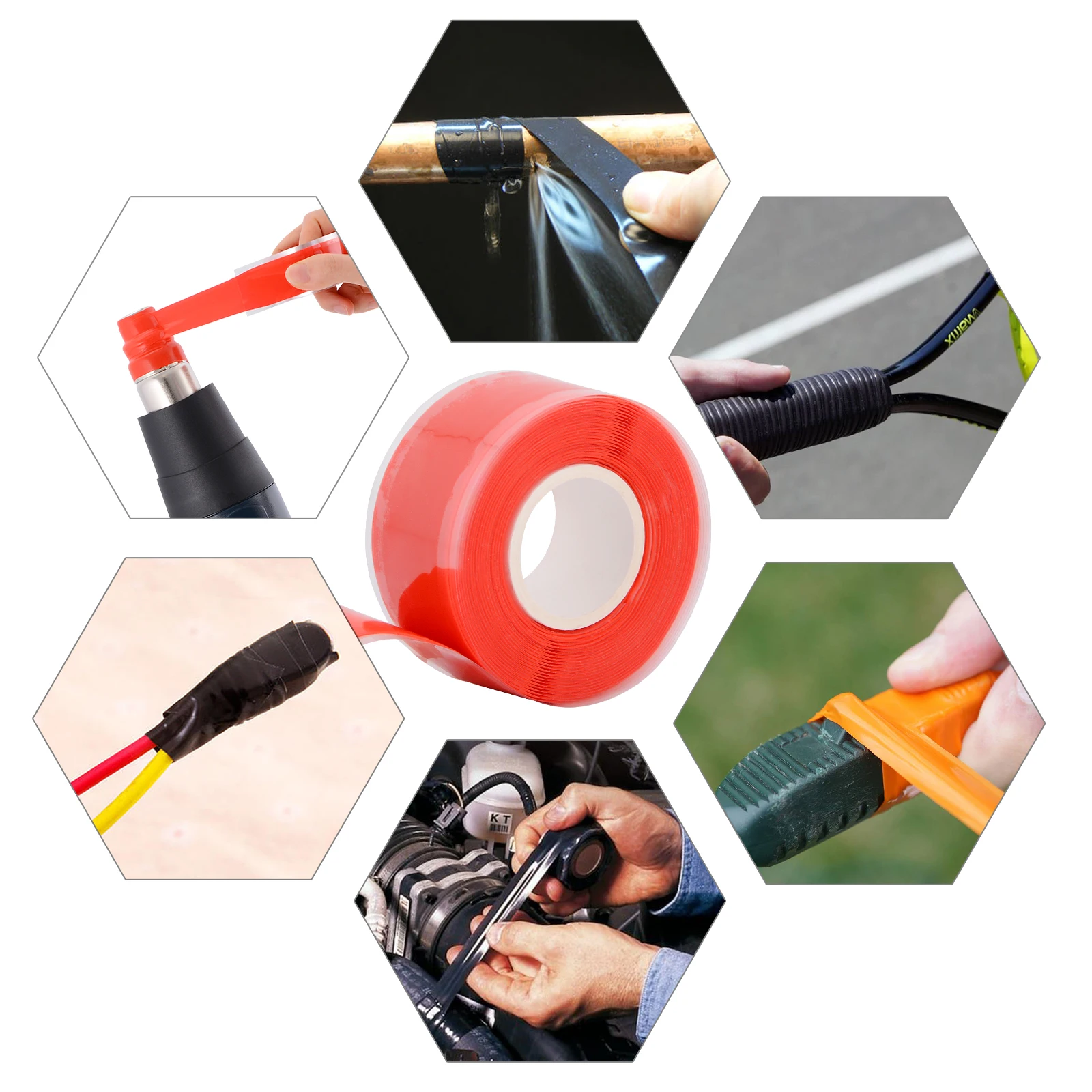 FOSHIO 100cm Hot Air Gun Protective Tape Heat Resistant Anti-Electric Waterproof Silicone Tape for Industry Car Vinyl Wrap Tools